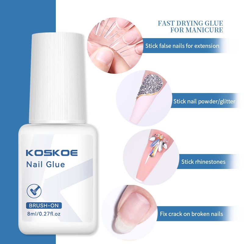 Keo Dán Móng Giả KOSKOE 8ml Nhanh Khô