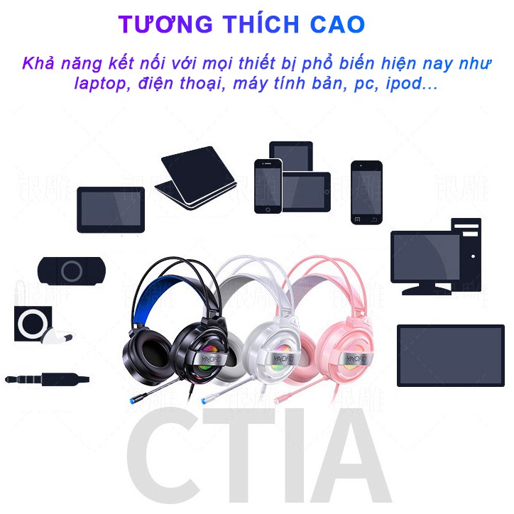 Tai nghe chụp tai siêu bass 7.1 gaming SIDOTECH YINDIAO Q3 dòng tai nghe Over Ear chống ồn có mic cho máy tính laptop