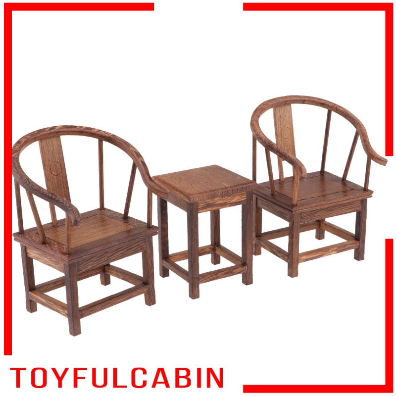 Bộ Bàn Ghế Ngồi Màu Trơn Phong Cách Vintage Cho Nhà Búp Bê