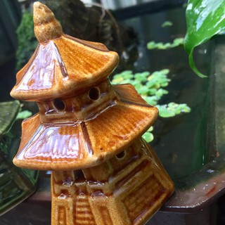 Tượng gổm Tháp Tròn Đá Trang Trí Hồ Cá, Bể Cá-Hòn Non Bộ