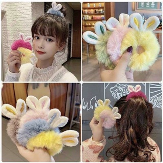 CHUN CỘT TÓC SCRUNCHIES LÔNG TAI THÚ CUTE DỄ THƯƠNG