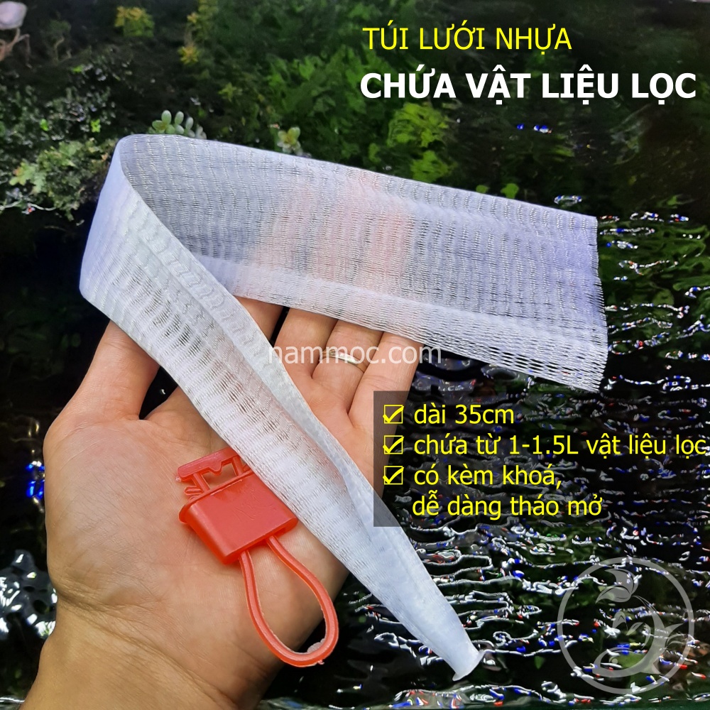 Túi Lưới Chứa Vật Liệu Lọc Hồ Cá Cảnh, Thuỷ Sinh (túi kèm khoá gài)