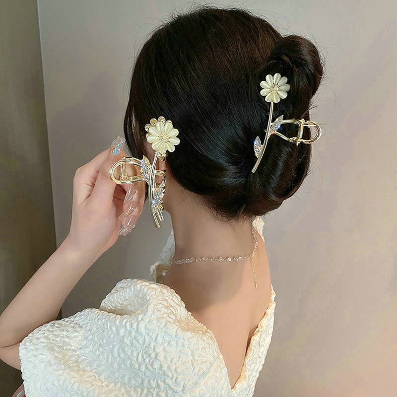Kẹp Tóc Hợp Kim Đính Đá Và Ngọc Trai Thời Trang Cho Nữ