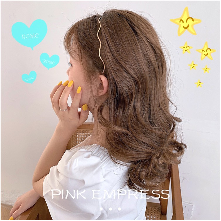 Bờm tóc mạ vàng nữ tính cute dễ phối đồ dành cho nữ Bờm tóc hàn quốc
