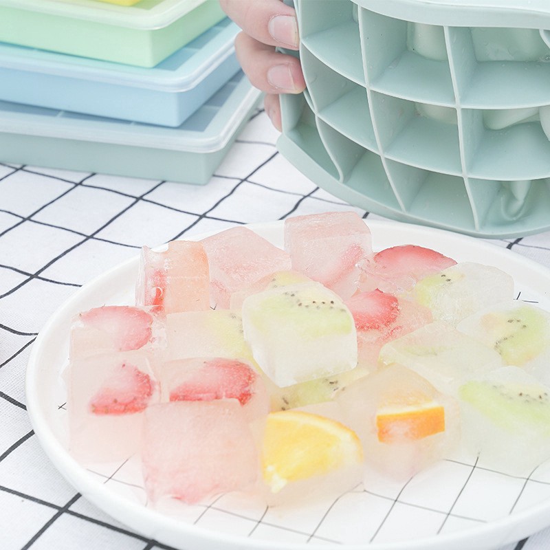 Khuôn silicone làm đá hình vuông 15 ngăn