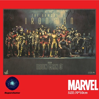 Tấm áp phích hình Iron Man Marvel trang trí nội thất độc đáo 70x50cm