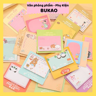Z0277 Giấy Note Ghi Chú Chữ Nhật Hoạt Hình Sinh Động Bukao