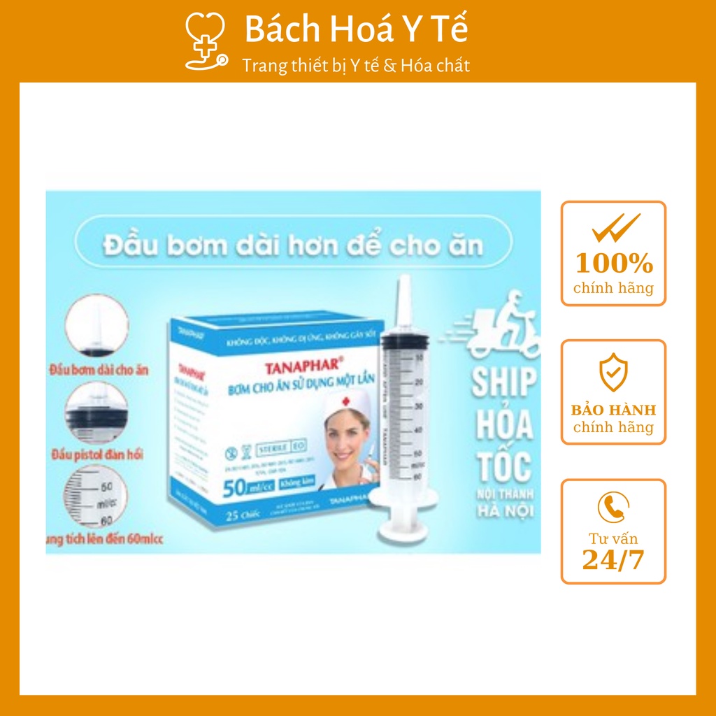 Bơm tiêm dùng 1 lần Việt Nam TANAPHAR bơm 5ml (hộp 100 cái)