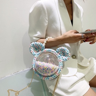 (Sẵn)(ảnh thật) Túi tự đan đầu gấu trong suốt đeo chéo trọn bộ nguyên liệu #handmade hot #trend#tiktok