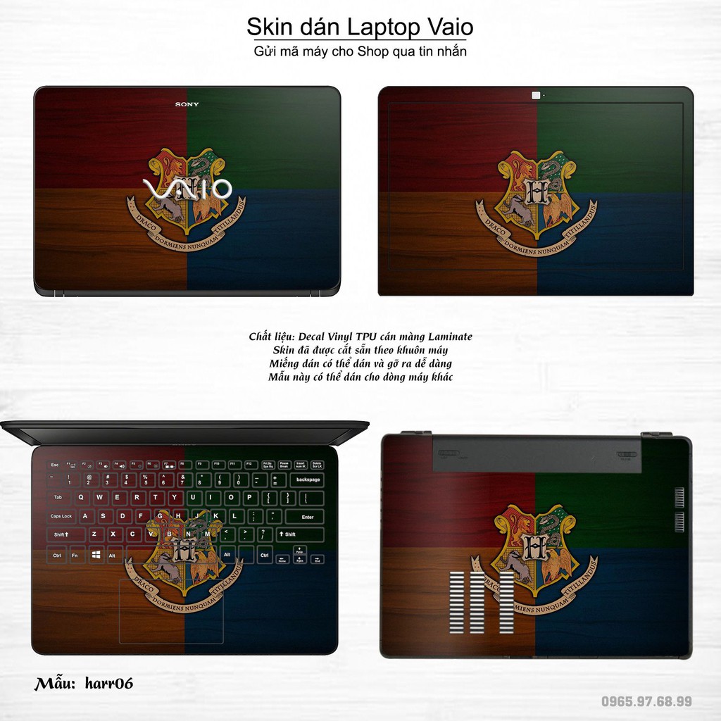 Skin dán Laptop Sony Vaio in hình Harry Potter (inbox mã máy cho Shop)