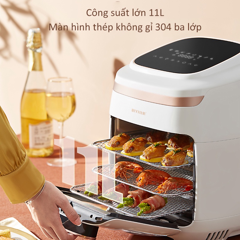 Lò nướng chân không thông minh, đa chức năng BIYI 11L - BH 12 tháng