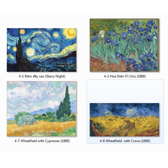 Flashcard 10 bức tranh đẹp nhất của Van Gogh  15x21cm TGXQ thẻ học thông minh