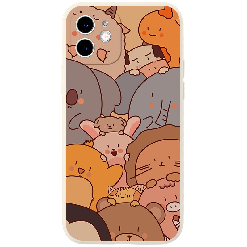 Ốp điện thoại JURSUE hoạt hình dễ thương đẹp ngộ nghĩnh mềm Compatible for iPhone 14 13 12 11 Pro Max SE 2020 X XR XS ip 8 7 6 6S Plus kute XYA1120