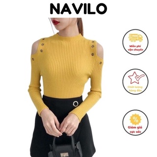 Áo len nữ form rộng ulzzang cổ tròn đẹp NAVILO ALD005