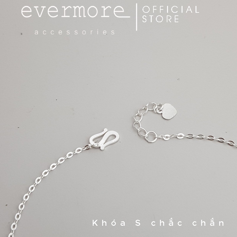 Lắc chân bạc EVERMORE, lắc chân bạc ta bạc ta chữ nhật đôi đính đá Xavia thanh lịch, minimalism - LC013