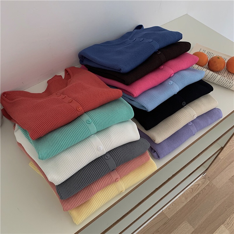 Áo mini cardigan len nhuyễn pastel phong cách Hàn Quốc - AL525 | BigBuy360 - bigbuy360.vn