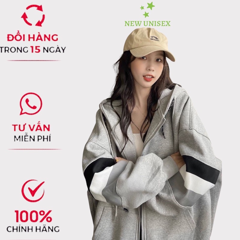 Áo Khoác Nỉ Nữ Dây Khóa Kéo 3 Sọc Tay Form Rộng Chất Pe Mềm Mát Che Nắng Chắn Tia Uv Cực Tốt [NEW UNISEX]