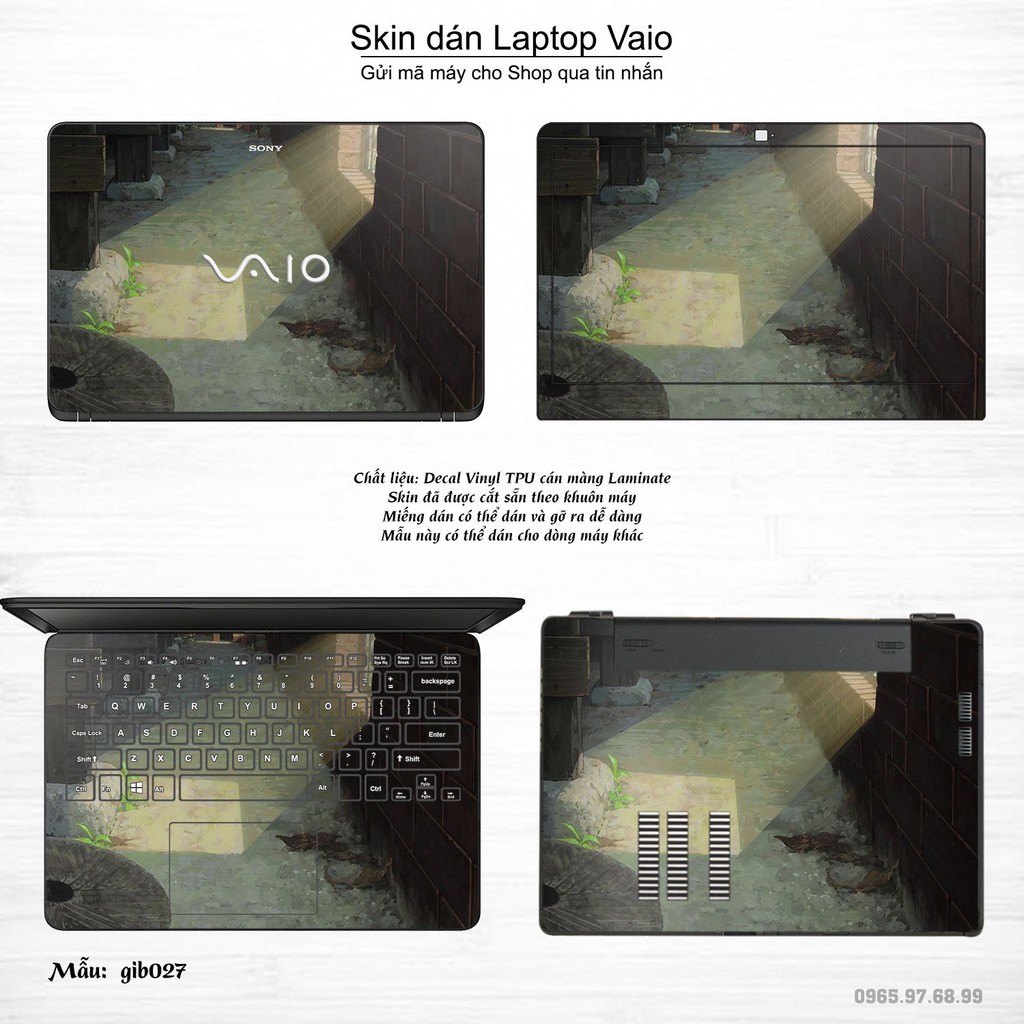 Skin dán Laptop Sony Vaio in hình Ghibli anime (inbox mã máy cho Shop)