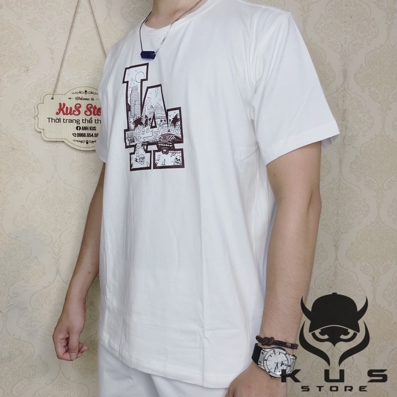 Áo Thun Nam Tay Ngắn Cổ Tròn LA [Siêu Hot] Áo Phông Cộc Tay mùa Hè Cotton co giãn 4 chiều Cao Cấp, dày dặn, thoải mái | BigBuy360 - bigbuy360.vn