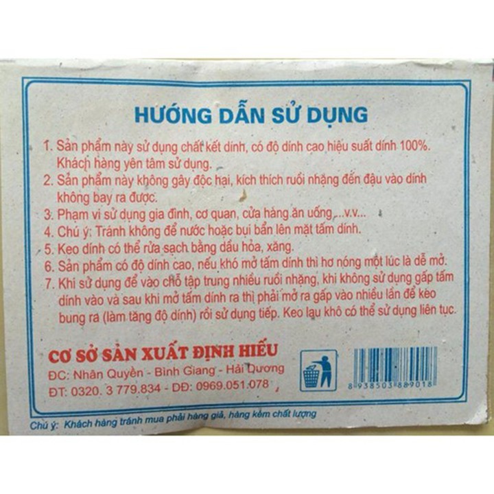 Thùng 1000 miếng keo dính ruồi (nhiều keo), bẫy ruồi, dán ruồi