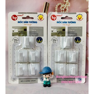 Móc dán treo tường 5 vuông HPG97 HOFACO - Móc dán tường bằng nhựa Hồng Phát cao cấp