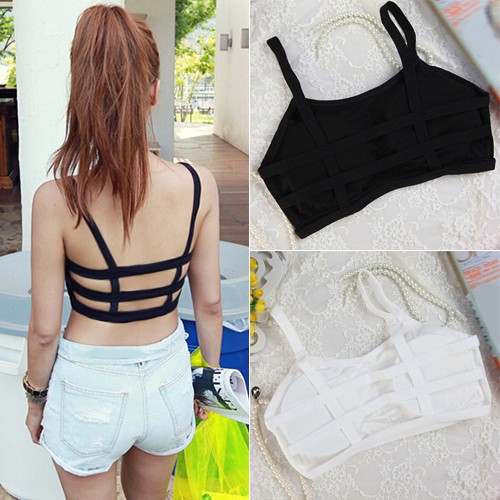 Áo bra thể thao màu trơn chất liệu cotton mềm mại năng động cho nữ