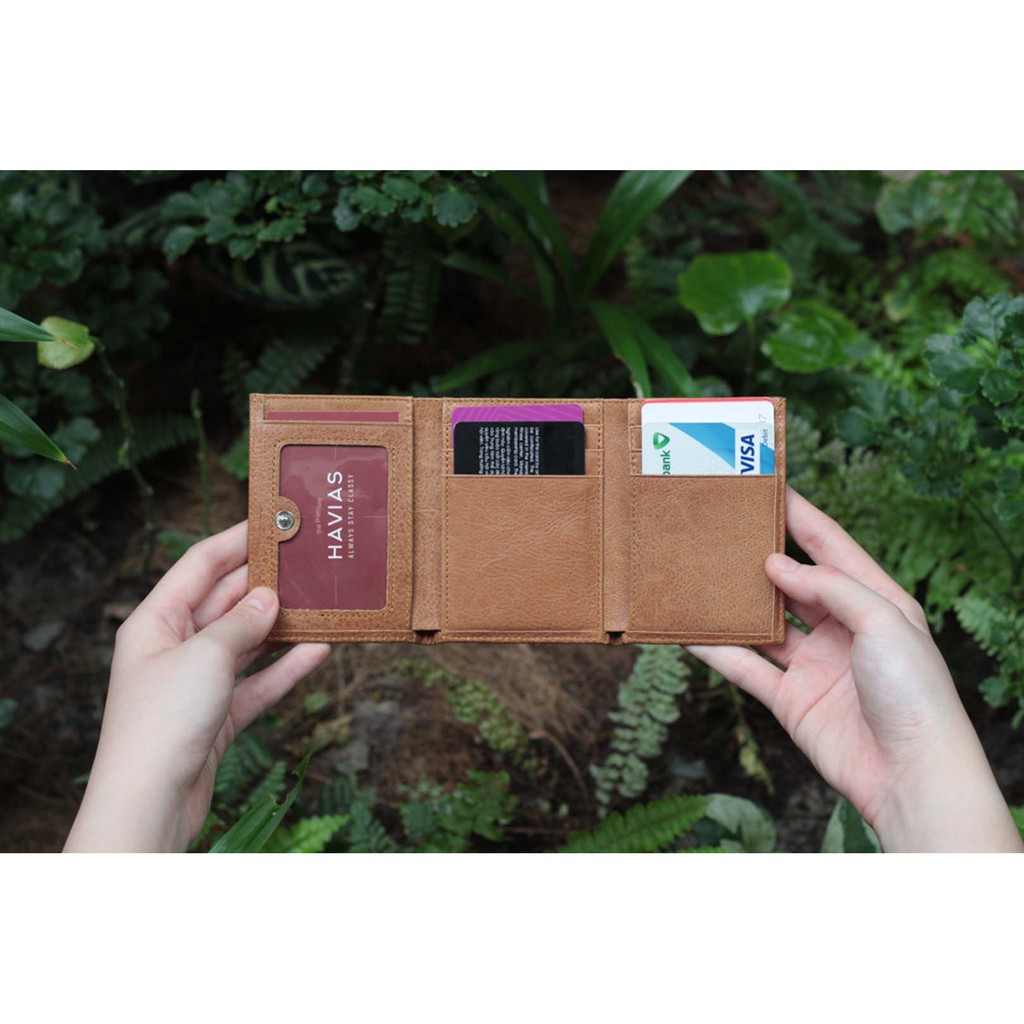 Ví da gấp quà tặng Mini NOTE Wallet HAVIAS 2 màu trendy miễn phí gói quà