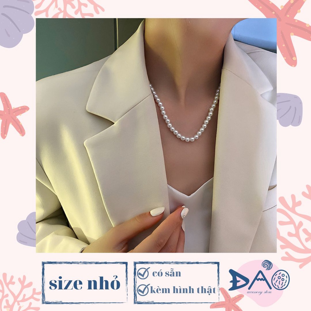 Dây chuyền - Vòng cổ chuỗi hạt cườm ngọc trai trắng ( kèm hình thật Đảo chụp )