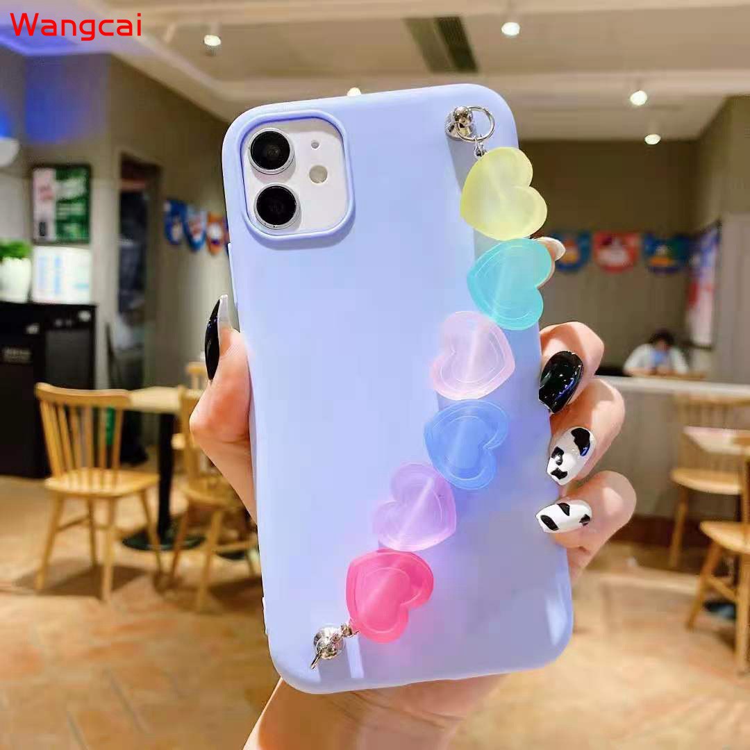 Samsung Galaxy Note 20 Ultra 10 10+ Plus 9 8 A10S F62 M62 Phone Case Love Loving Heart Candy Bracelet Cute Simple Soft TPU Casing Case Cover