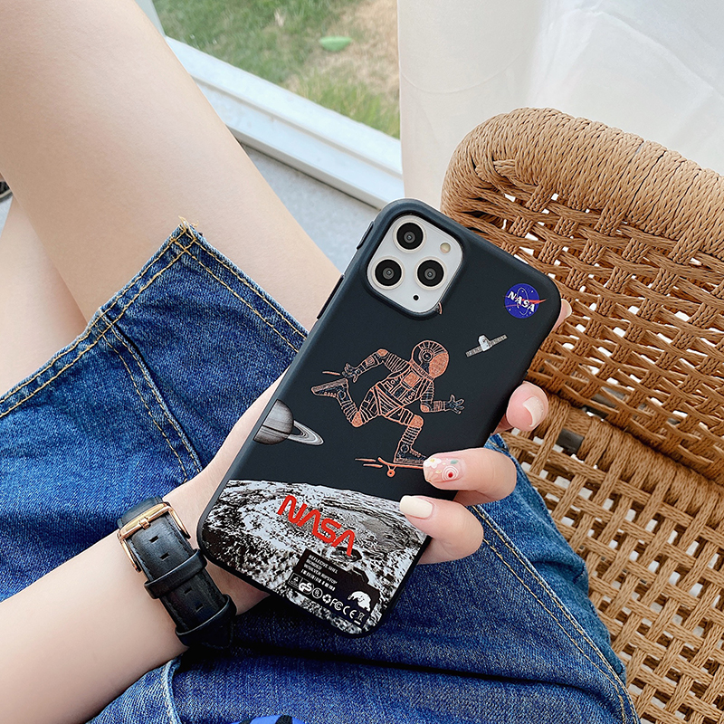 Soft TPU Silicoen Back Cover iPhone 6 6S 7 8 Plus X XS MAX XR 11 Pro Max SE 2020 USA Astronaut Space NASA Phone Case iPhone 12 Pro Max 12 Mini