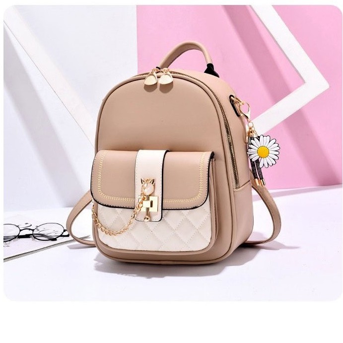 Balo Nữ Thời Trang Khóa Hồ Ly BL16 Nâu Nhạt