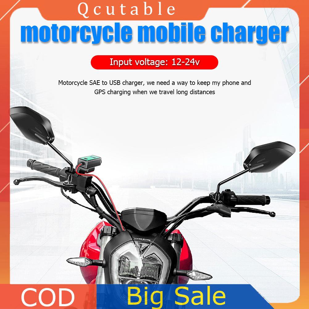 Bộ Sạc Usb Kép Chống Thấm Nước 12v Sae Cho Điện Thoại Gps