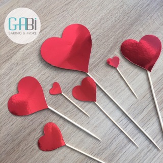 Set topper cắm bánh hình trái tim