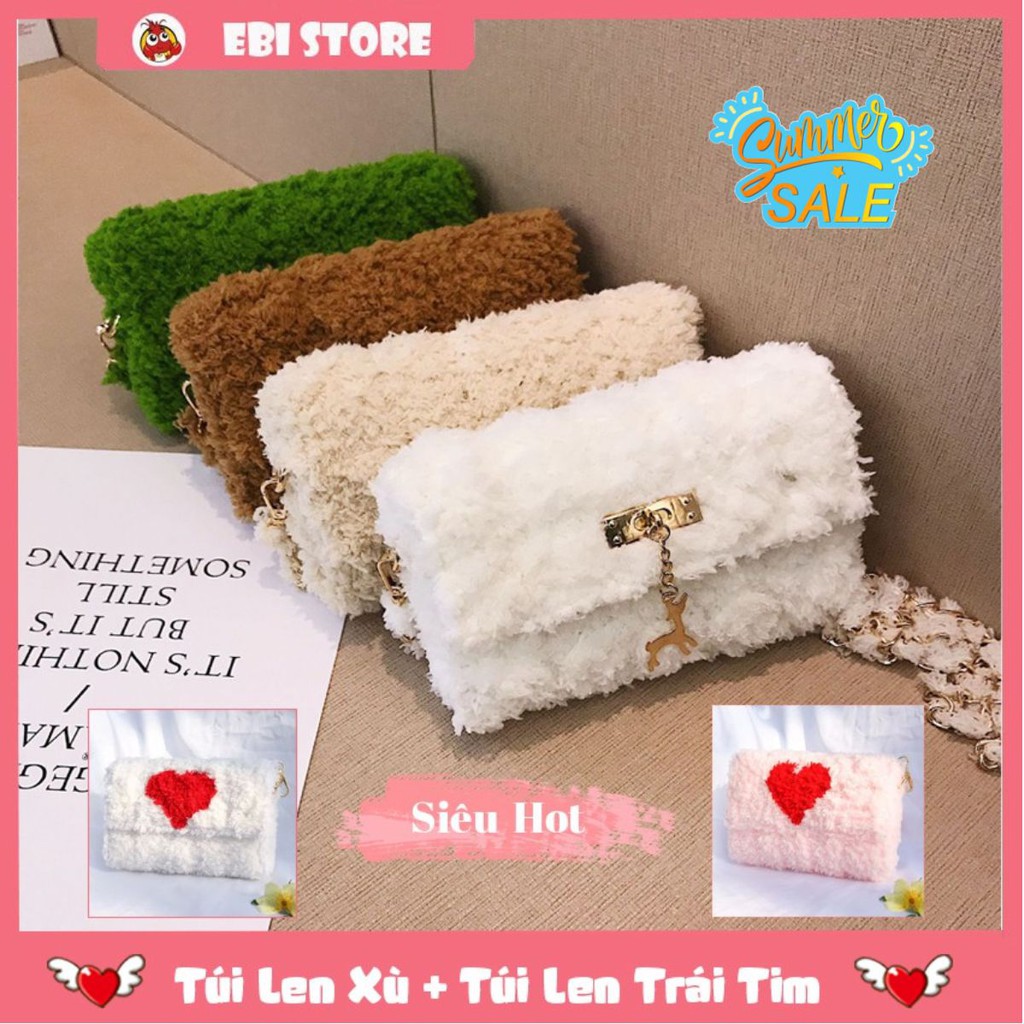 [Xả Hàng Lỗ] Túi Handmade ❤️ Ebi Store - Freeship ❤️ Túi Len Xù Tự Đan Cực Kì Đơn Giản, Đầy Đủ Set Đồ Đan ❤️