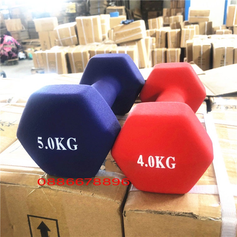 Tạ tay 1kg bọc cao su tự nhiên cao cấp, an toàn, chuyên dùng tập gym, yoga, thể dục, thể thao, giảm cân 8sport