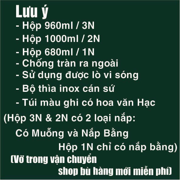 {Bán lẻ - Tự ghép bộ} Hộp cơm văn phòng - Hộp đựng thực phẩm đầy đủ phụ kiện lựa chọn