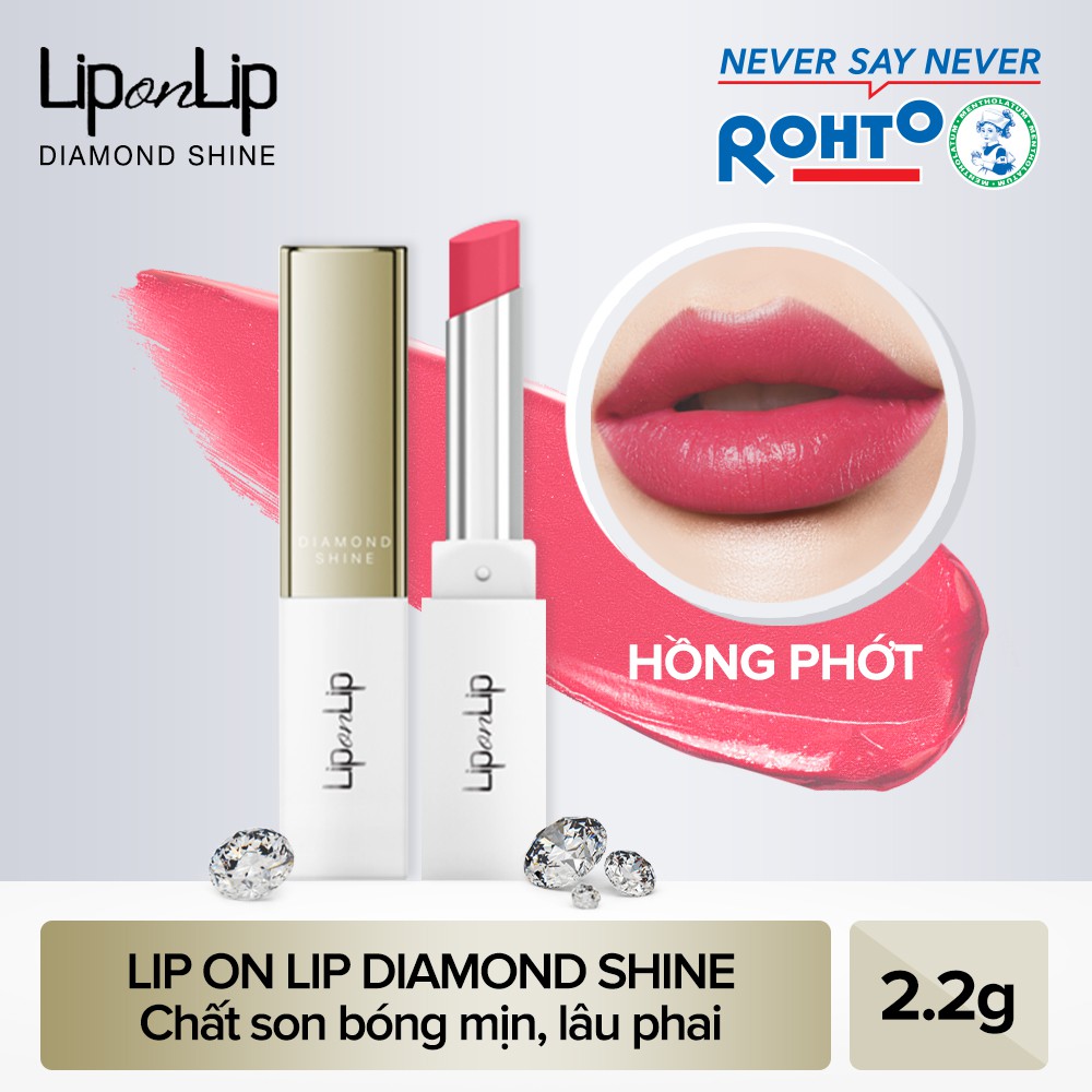 Son nhũ trang điểm dưỡng tối ưu Lip On Lip Diamond Shine 2,2g