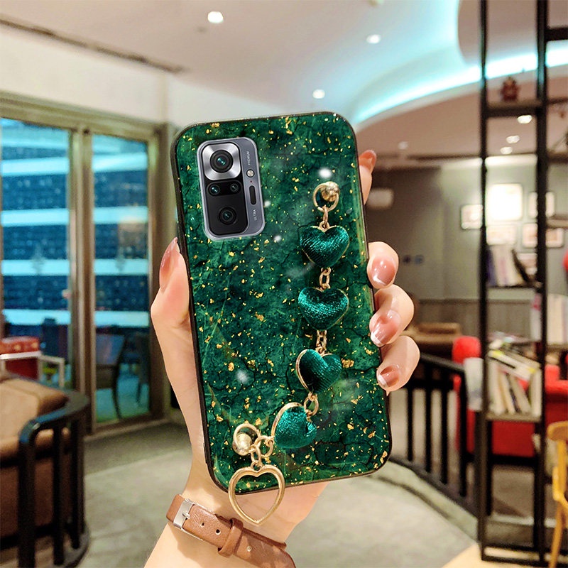Ốp Điện Thoại Có Dây Đeo Tay Hình Trái Tim Cho Xiaomi Redmi Note 11 11S 10 10S Redmi10 10C 10A Poco X4 Pro 5G M4Pro 4G