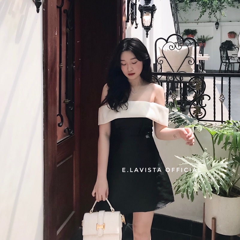 RIBBON DRESS | Váy Tafta Lụa Nơ Lưng Trắng Đứng Form Hàng Thiết Kế  ELAVISTA