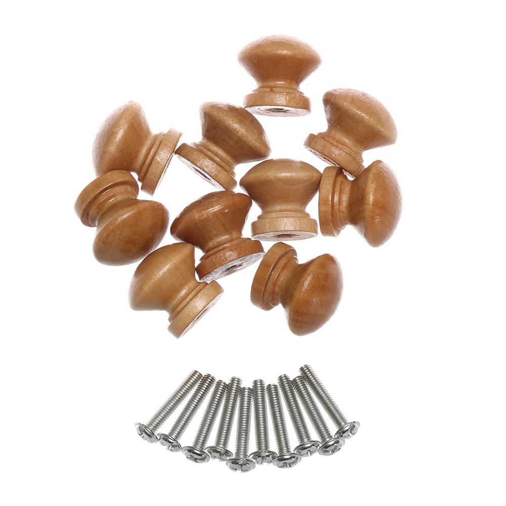 Set 10 Tay Nắm Cửa Tủ Hình Tròn Bằng Gỗ Tự Nhiên