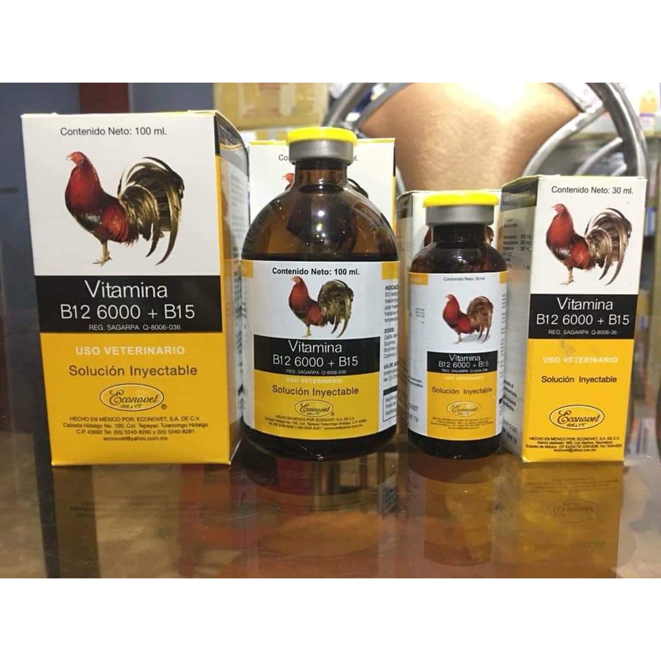 B12 6000 + B15 chai 10ml - Dinh dưỡng cho gà đá - hàng nhập khẩu