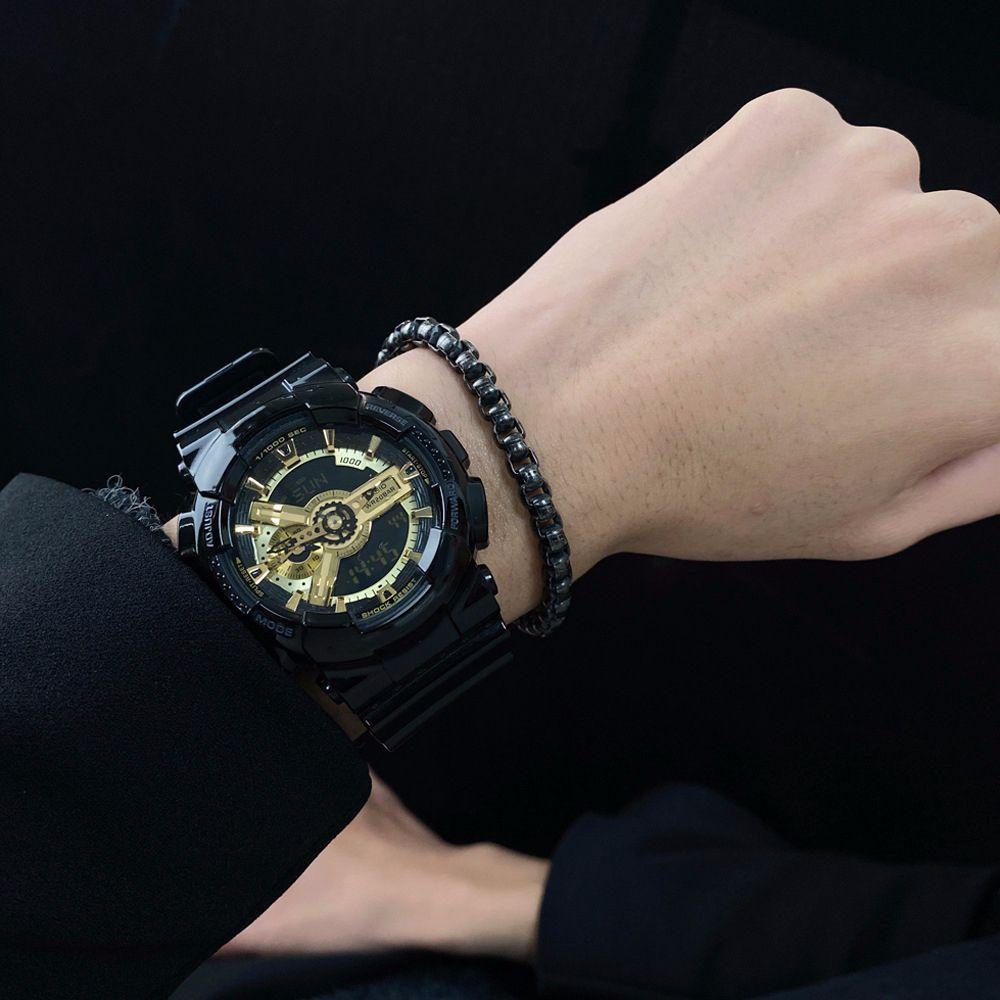 Vòng Tay Dây Xích Bằng Thép Không Gỉ Dày Dặn Phong Cách Hip Hop Hàn Quốc Cổ Điển Cho Nam