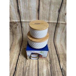 SET 2 THỐ SỨ NẮP GỖ CAO CẤP