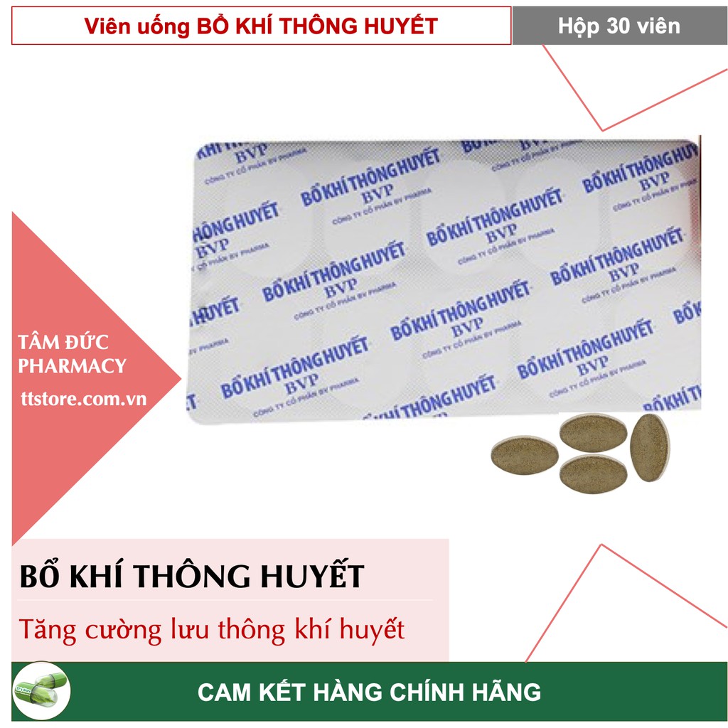 BỔ KHÍ THÔNG HUYẾT BVP [Hộp 30 viên] - Hỗ trợ lưu thông khí huyết