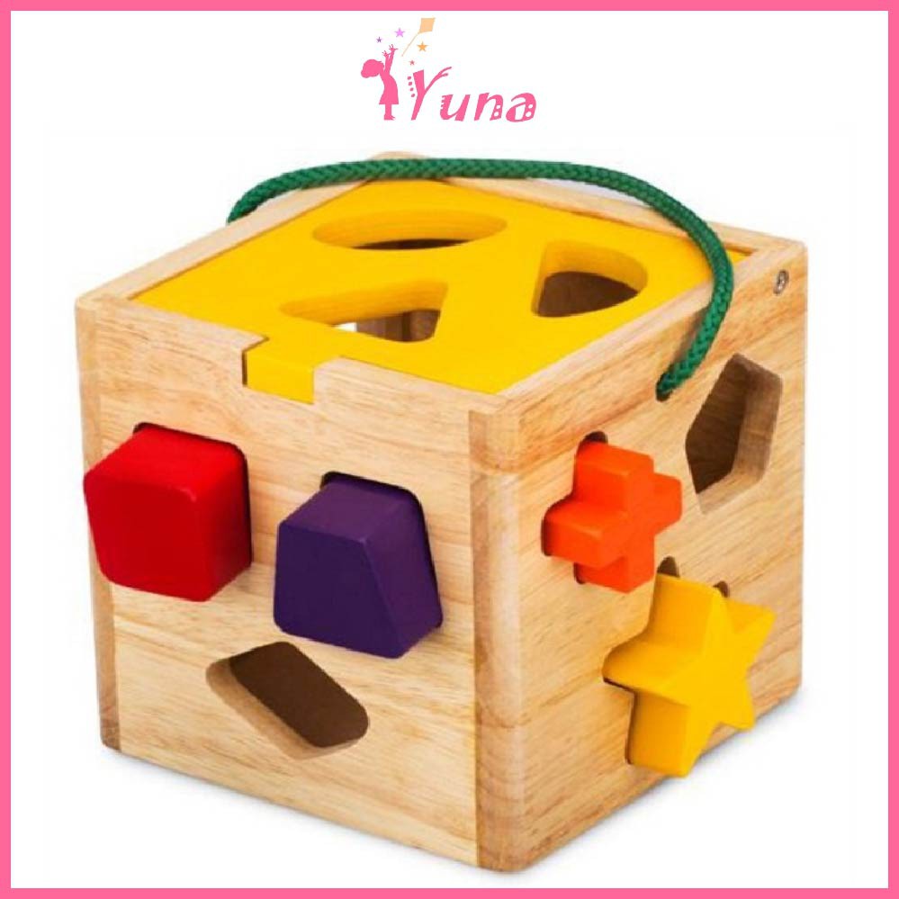 Giỏ thả 12 khối - Đồ chơi gỗ thông minh Winwintoys cho bé