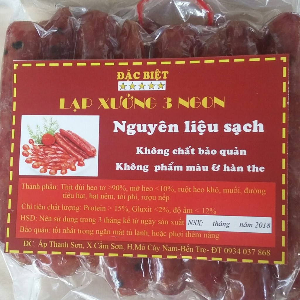 1Kg Lạp Xưởng Tươi- Ba Ngon- 90% Nạc-Loại I | BigBuy360 - bigbuy360.vn