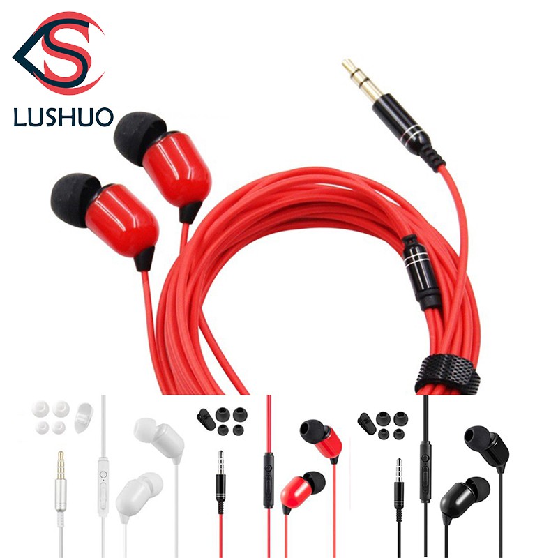 LUSHUO Tai nghe MP3 âm thanh nổi 3 dây nối dài thông dụng