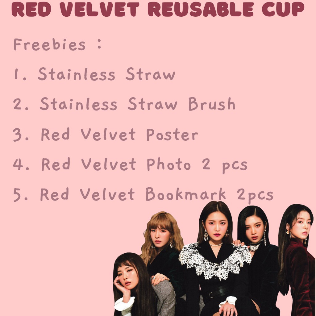 Red Velvet Reusable Cup Free Dus + Bubble Wrap