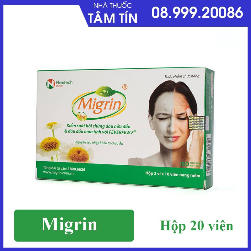 [CHÍNH HÃNG ] Migrin - hỗ trợ giảm đau nửa đầu - Hộp 20 viên