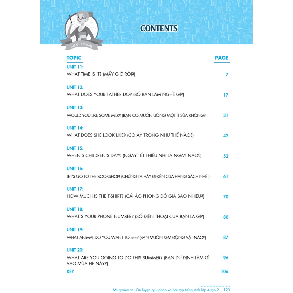 Sách Megabooks - Combo Ms Grammar - Ôn Luyện Ngữ Pháp Và Bài Tập Tiếng Anh Lớp 4: Tập 1 Và 2